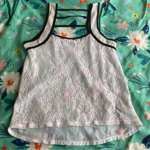 Vanity Women’s Medium White Lace Sheer Tank Top